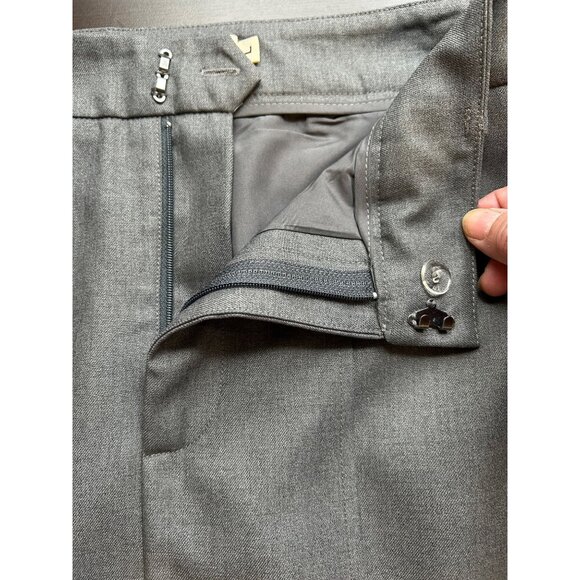 BULUBULU High Waist Charcoal Gray Clean Lines Midi Skirt w/Front Slit, Size L - Picture 7 of 7